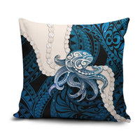 Blue Galaxy Polynesia Tribal Octopus Tattoo Pillow Cover Pikake Lei Polynesian Pattern