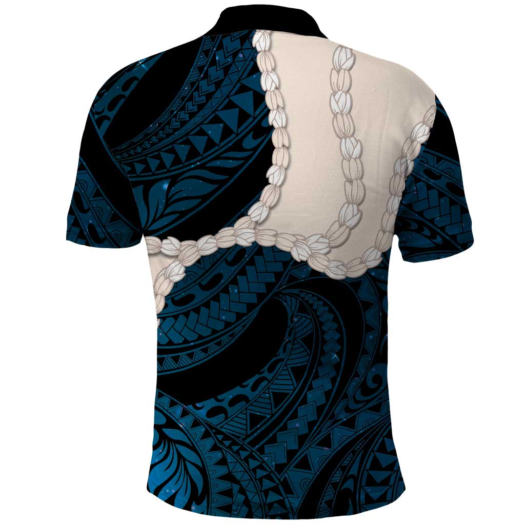 Blue Galaxy Polynesia Tribal Octopus Tattoo Polo Shirt Pikake Lei Polynesian Pattern LT14 - Polynesian Pride