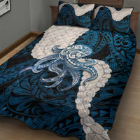 Blue Galaxy Polynesia Tribal Octopus Tattoo Quilt Bed Set Pikake Lei Polynesian Pattern LT14 - Polynesian Pride