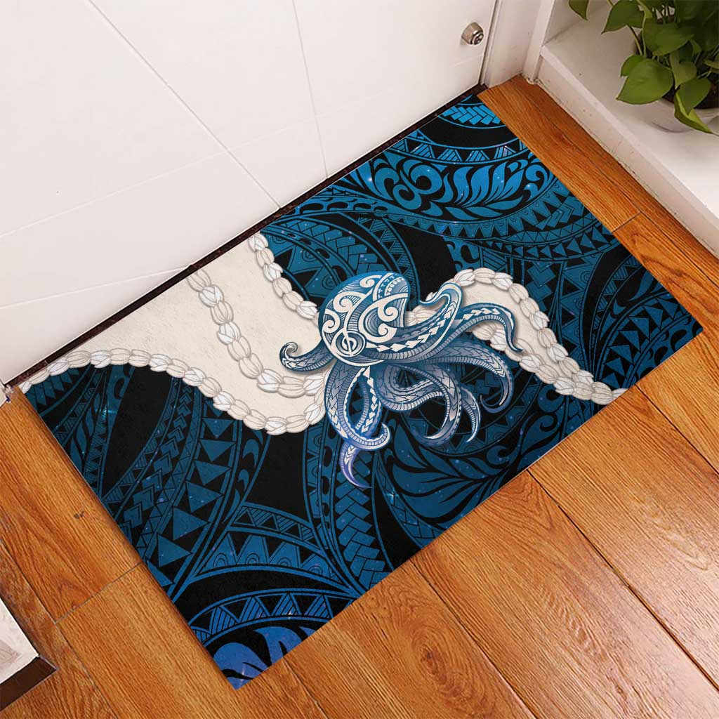 Blue Galaxy Polynesia Tribal Octopus Tattoo Rubber Doormat Pikake Lei Polynesian Pattern LT14 - Polynesian Pride