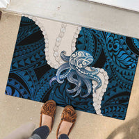 Blue Galaxy Polynesia Tribal Octopus Tattoo Rubber Doormat Pikake Lei Polynesian Pattern LT14 - Polynesian Pride