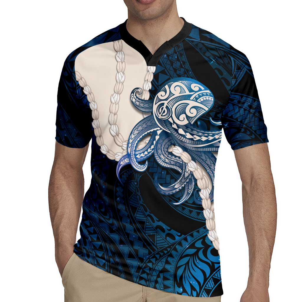 Blue Galaxy Polynesia Tribal Octopus Tattoo Rugby Jersey Pikake Lei Polynesian Pattern LT14 - Polynesian Pride