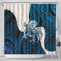 Blue Galaxy Polynesia Tribal Octopus Tattoo Shower Curtain Pikake Lei Polynesian Pattern LT14 - Polynesian Pride