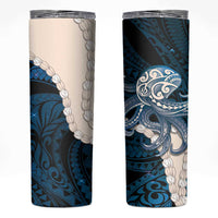 Blue Galaxy Polynesia Tribal Octopus Tattoo Skinny Tumbler Pikake Lei Polynesian Pattern LT14 Blue - Polynesian Pride