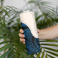 Blue Galaxy Polynesia Tribal Octopus Tattoo Skinny Tumbler Pikake Lei Polynesian Pattern LT14 - Polynesian Pride