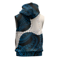 Blue Galaxy Polynesia Tribal Octopus Tattoo Sleeveless Hoodie Pikake Lei Polynesian Pattern LT14 - Polynesian Pride