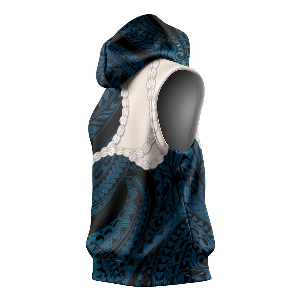 Blue Galaxy Polynesia Tribal Octopus Tattoo Sleeveless Hoodie Pikake Lei Polynesian Pattern LT14 - Polynesian Pride
