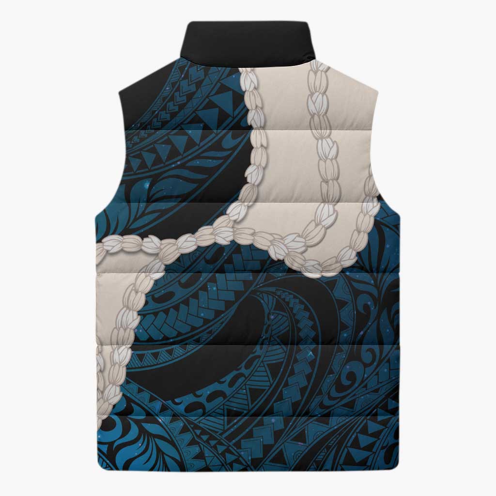 Blue Galaxy Polynesia Tribal Octopus Tattoo Sleeveless Puffer Jacket Pikake Lei Polynesian Pattern LT14 - Polynesian Pride