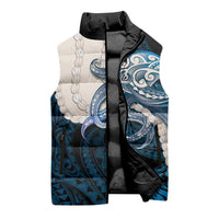 Blue Galaxy Polynesia Tribal Octopus Tattoo Sleeveless Puffer Jacket Pikake Lei Polynesian Pattern LT14 - Polynesian Pride