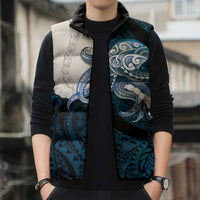 Blue Galaxy Polynesia Tribal Octopus Tattoo Sleeveless Puffer Jacket Pikake Lei Polynesian Pattern LT14 - Polynesian Pride