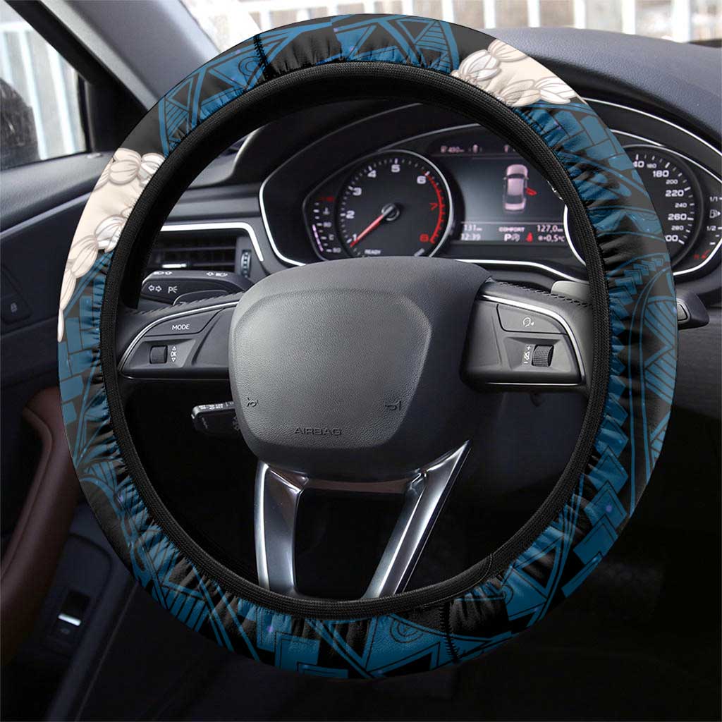Blue Galaxy Polynesia Tribal Octopus Tattoo Steering Wheel Cover Pikake Lei Polynesian Pattern LT14 - Polynesian Pride