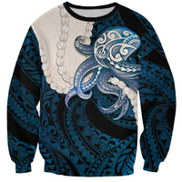 Blue Galaxy Polynesia Tribal Octopus Tattoo Sweatshirt Pikake Lei Polynesian Pattern