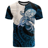 Blue Galaxy Polynesia Tribal Octopus Tattoo T Shirt Pikake Lei Polynesian Pattern LT14 Blue - Polynesian Pride