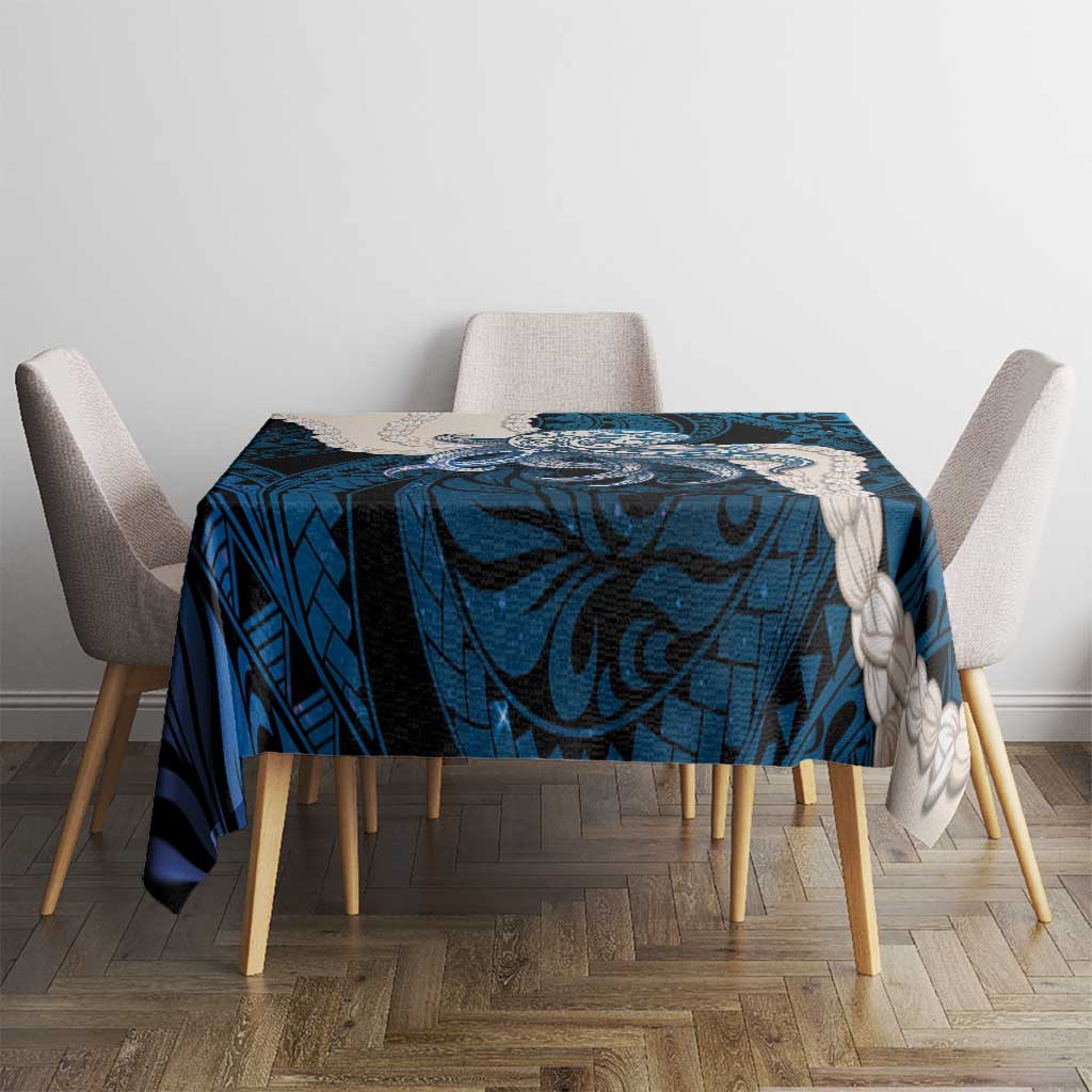 Blue Galaxy Polynesia Tribal Octopus Tattoo Tablecloth Pikake Lei Polynesian Pattern LT14 - Polynesian Pride