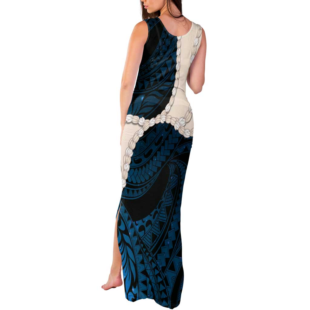 Blue Galaxy Polynesia Tribal Octopus Tattoo Tank Maxi Dress Pikake Lei Polynesian Pattern LT14 - Polynesian Pride