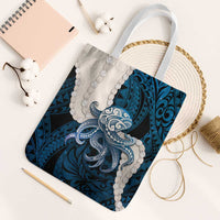 Blue Galaxy Polynesia Tribal Octopus Tattoo Tote Bag Pikake Lei Polynesian Pattern LT14 White Strap One Size Blue - Polynesian Pride