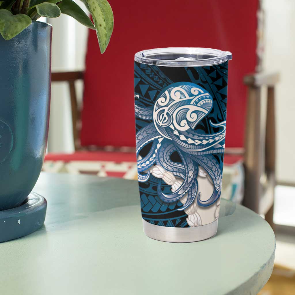 Blue Galaxy Polynesia Tribal Octopus Tattoo Tumbler Cup Pikake Lei Polynesian Pattern LT14 - Polynesian Pride