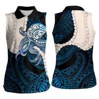 Blue Galaxy Polynesia Tribal Octopus Tattoo Women Sleeveless Polo Shirt Pikake Lei Polynesian Pattern LT14 - Polynesian Pride