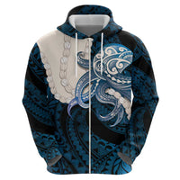 Blue Galaxy Polynesia Tribal Octopus Tattoo Zip Hoodie Pikake Lei Polynesian Pattern LT14 - Polynesian Pride