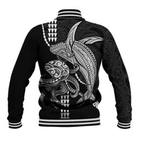 Kanaloa Aloha Hawaii Baseball Jacket Humpback Whale Octopus Tattoo Kakau Pattern LT14 - Polynesian Pride