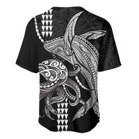 Kanaloa Aloha Hawaii Baseball Jersey Humpback Whale Octopus Tattoo Kakau Pattern LT14 - Polynesian Pride