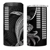 Kanaloa Aloha Hawaii 4 in 1 Can Cooler Tumbler Humpback Whale Octopus Tattoo Kakau Pattern LT14 One Size: 16 oz Black - Polynesian Pride