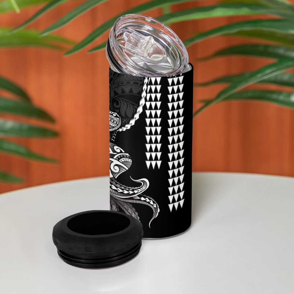 Kanaloa Aloha Hawaii 4 in 1 Can Cooler Tumbler Humpback Whale Octopus Tattoo Kakau Pattern LT14 - Polynesian Pride