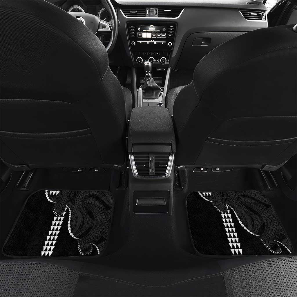 Kanaloa Aloha Hawaii Car Mats Humpback Whale Octopus Tattoo Kakau Pattern LT14 Set 2pcs - Back Black - Polynesian Pride