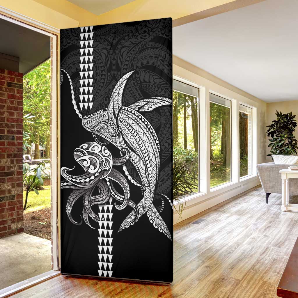 Kanaloa Aloha Hawaii Door Cover Humpback Whale Octopus Tattoo Kakau Pattern LT14 - Polynesian Pride