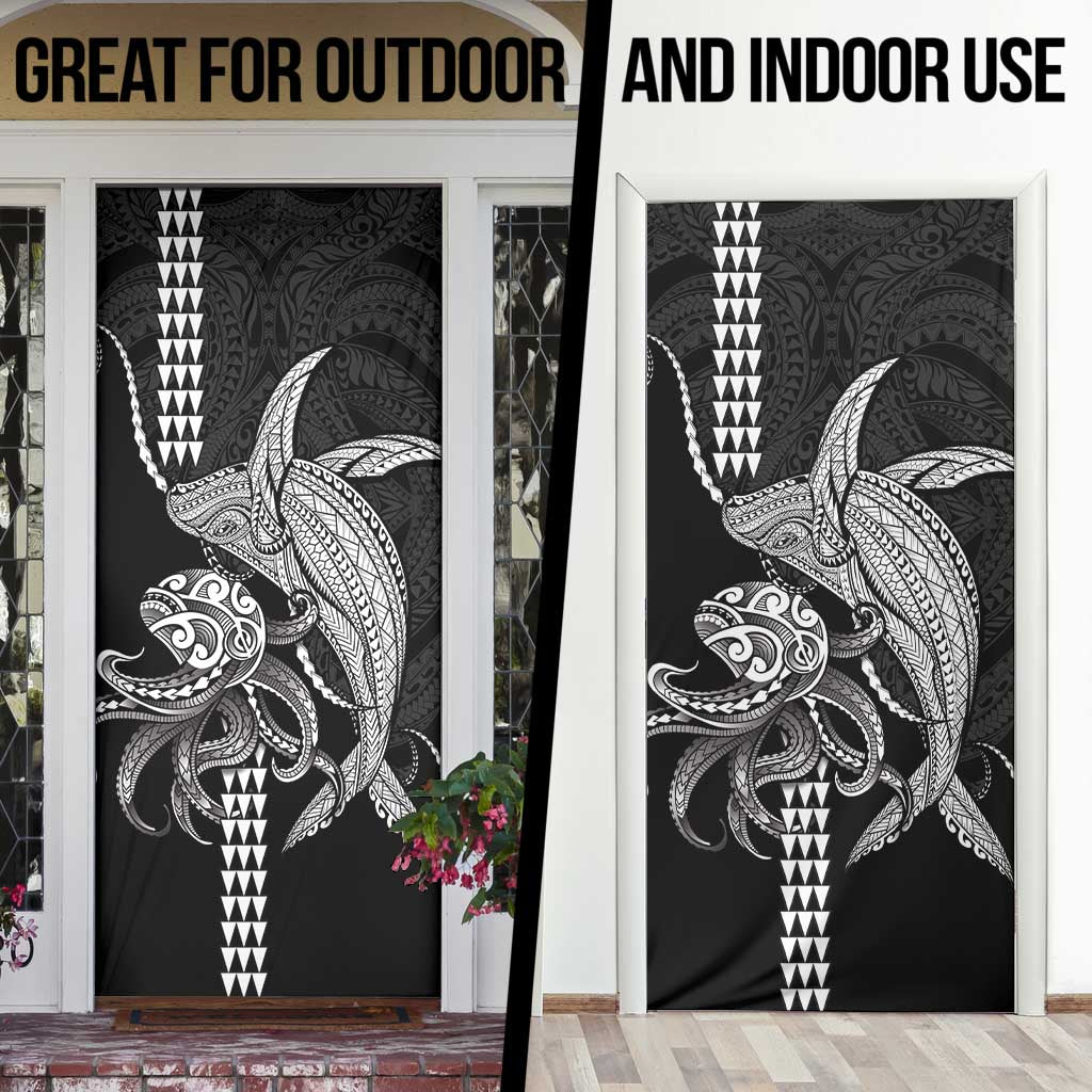 Kanaloa Aloha Hawaii Door Cover Humpback Whale Octopus Tattoo Kakau Pattern LT14 - Polynesian Pride