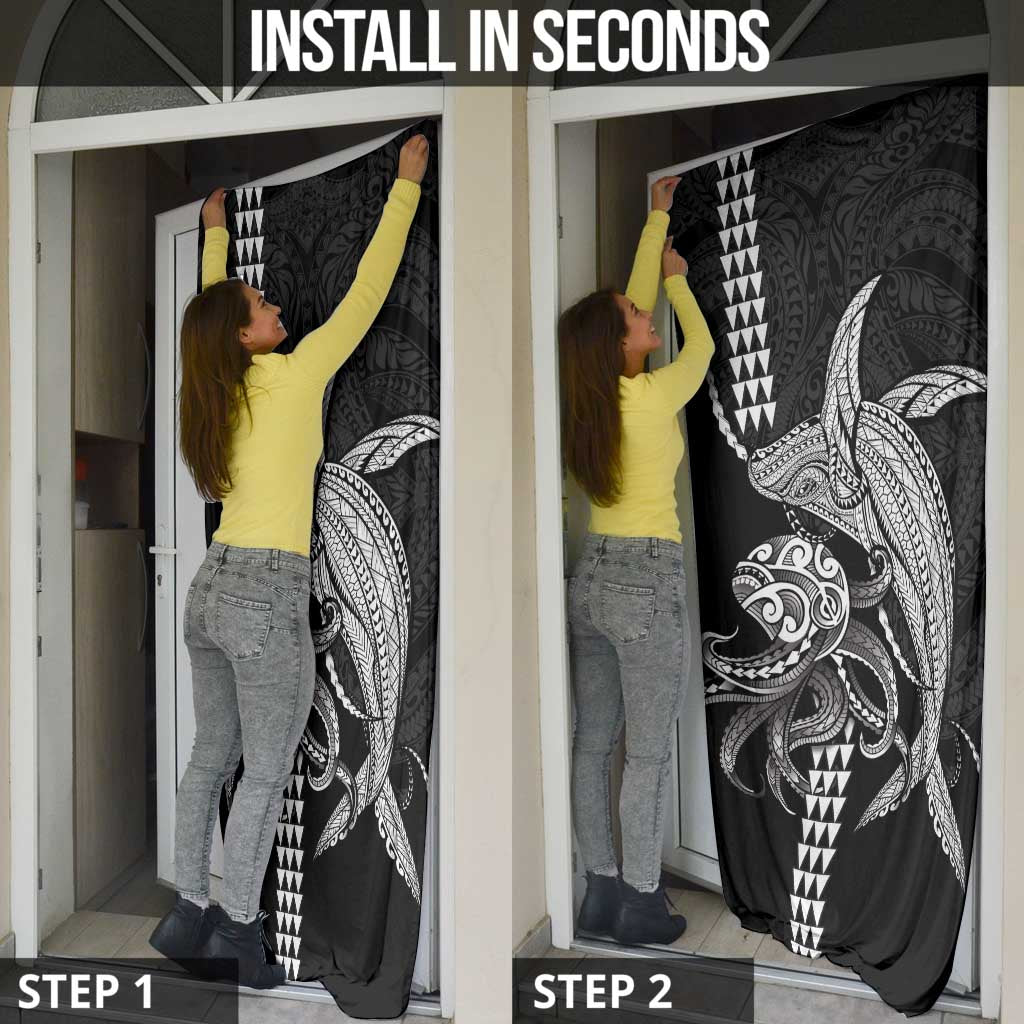 Kanaloa Aloha Hawaii Door Cover Humpback Whale Octopus Tattoo Kakau Pattern LT14 - Polynesian Pride