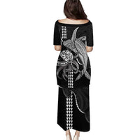 Kanaloa Aloha Hawaii Family Matching Puletasi and Hawaiian Shirt Humpback Whale Octopus Tattoo Kakau Pattern
