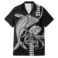 Kanaloa Aloha Hawaii Family Matching Tank Maxi Dress and Hawaiian Shirt Humpback Whale Octopus Tattoo Kakau Pattern