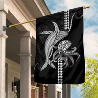 Kanaloa Aloha Hawaii Garden Flag Humpback Whale Octopus Tattoo Kakau Pattern LT14 House Flag Black - Polynesian Pride