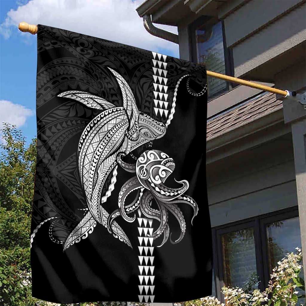 Kanaloa Aloha Hawaii Garden Flag Humpback Whale Octopus Tattoo Kakau Pattern LT14 - Polynesian Pride