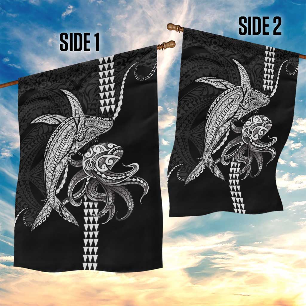 Kanaloa Aloha Hawaii Garden Flag Humpback Whale Octopus Tattoo Kakau Pattern LT14 - Polynesian Pride