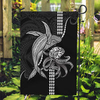 Kanaloa Aloha Hawaii Garden Flag Humpback Whale Octopus Tattoo Kakau Pattern LT14 Garden Flag Black - Polynesian Pride