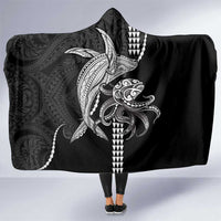 Kanaloa Aloha Hawaii Hooded Blanket Humpback Whale Octopus Tattoo Kakau Pattern