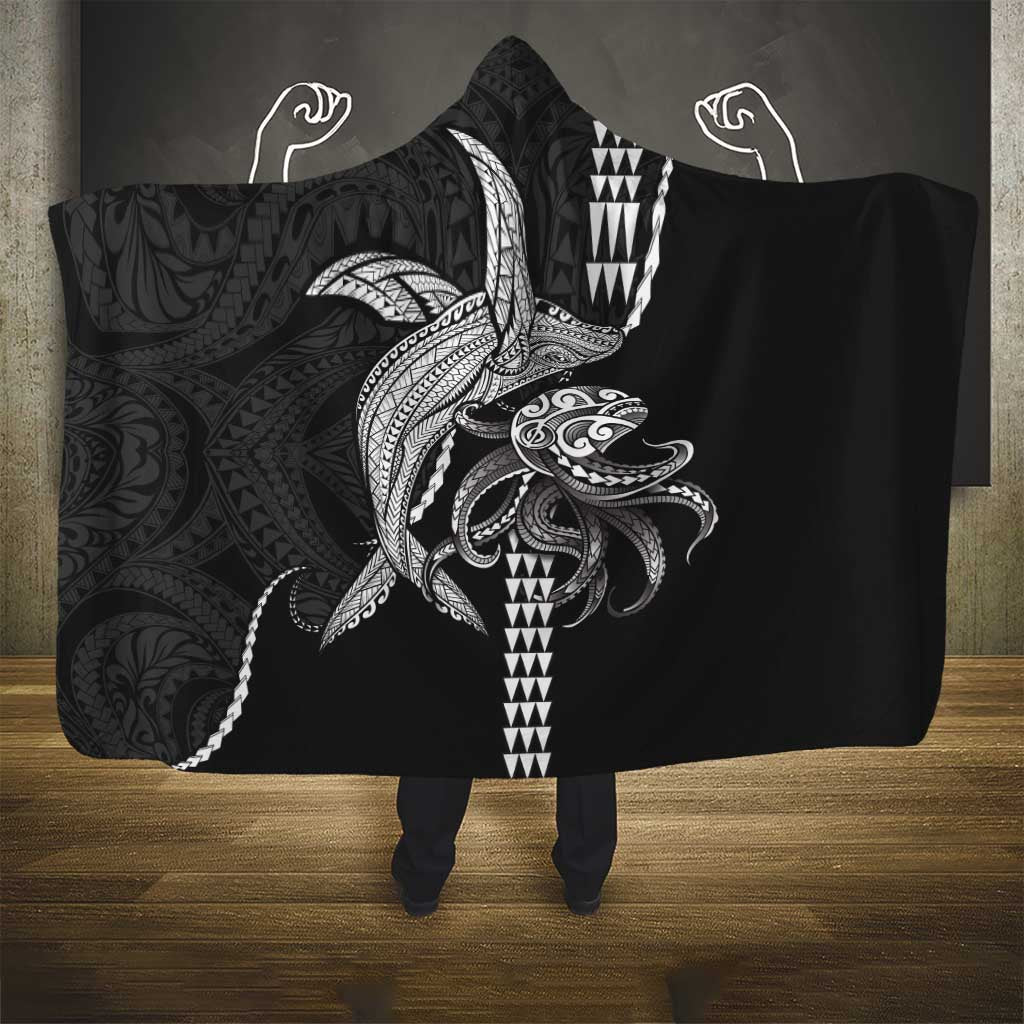 Kanaloa Aloha Hawaii Hooded Blanket Humpback Whale Octopus Tattoo Kakau Pattern
