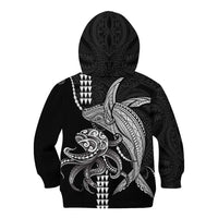 Kanaloa Aloha Hawaii Kid Hoodie Humpback Whale Octopus Tattoo Kakau Pattern LT14 - Polynesian Pride