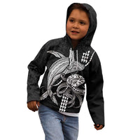 Kanaloa Aloha Hawaii Kid Hoodie Humpback Whale Octopus Tattoo Kakau Pattern LT14 - Polynesian Pride
