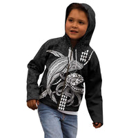 Kanaloa Aloha Hawaii Kid Hoodie Humpback Whale Octopus Tattoo Kakau Pattern LT14 - Polynesian Pride