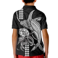 Kanaloa Aloha Hawaii Kid Polo Shirt Humpback Whale Octopus Tattoo Kakau Pattern LT14 - Polynesian Pride