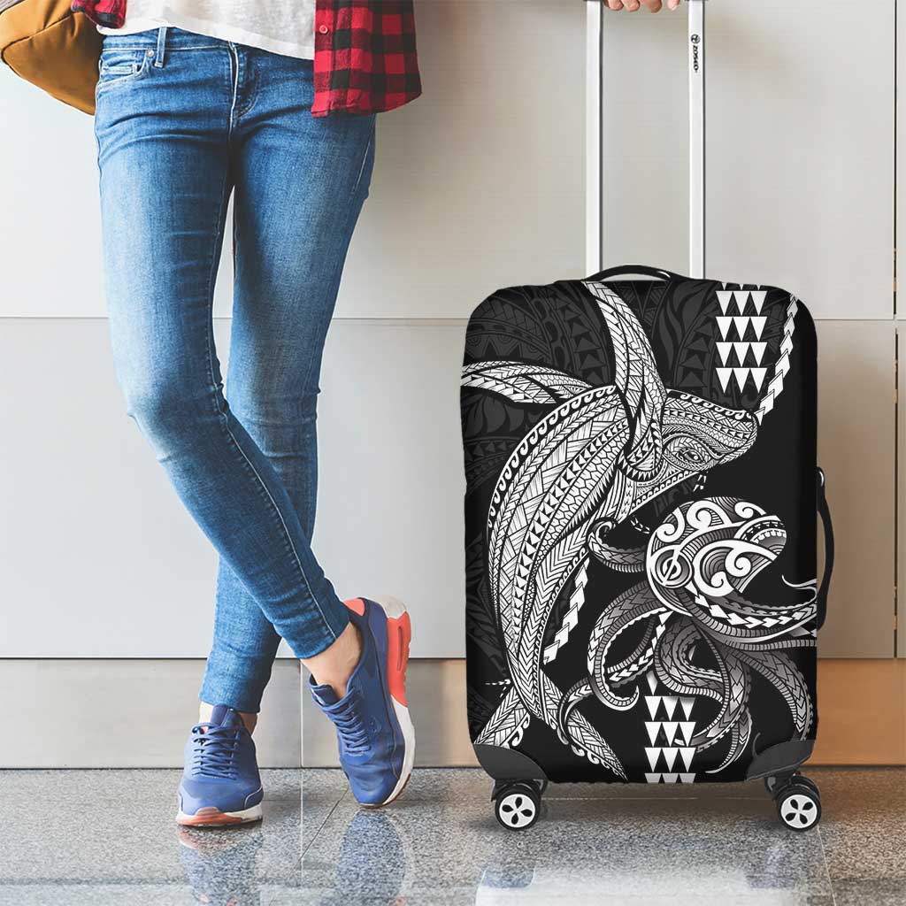 Kanaloa Aloha Hawaii Luggage Cover Humpback Whale Octopus Tattoo Kakau Pattern LT14 - Polynesian Pride