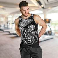 Kanaloa Aloha Hawaii Men Tank Top Humpback Whale Octopus Tattoo Kakau Pattern LT14 Black - Polynesian Pride