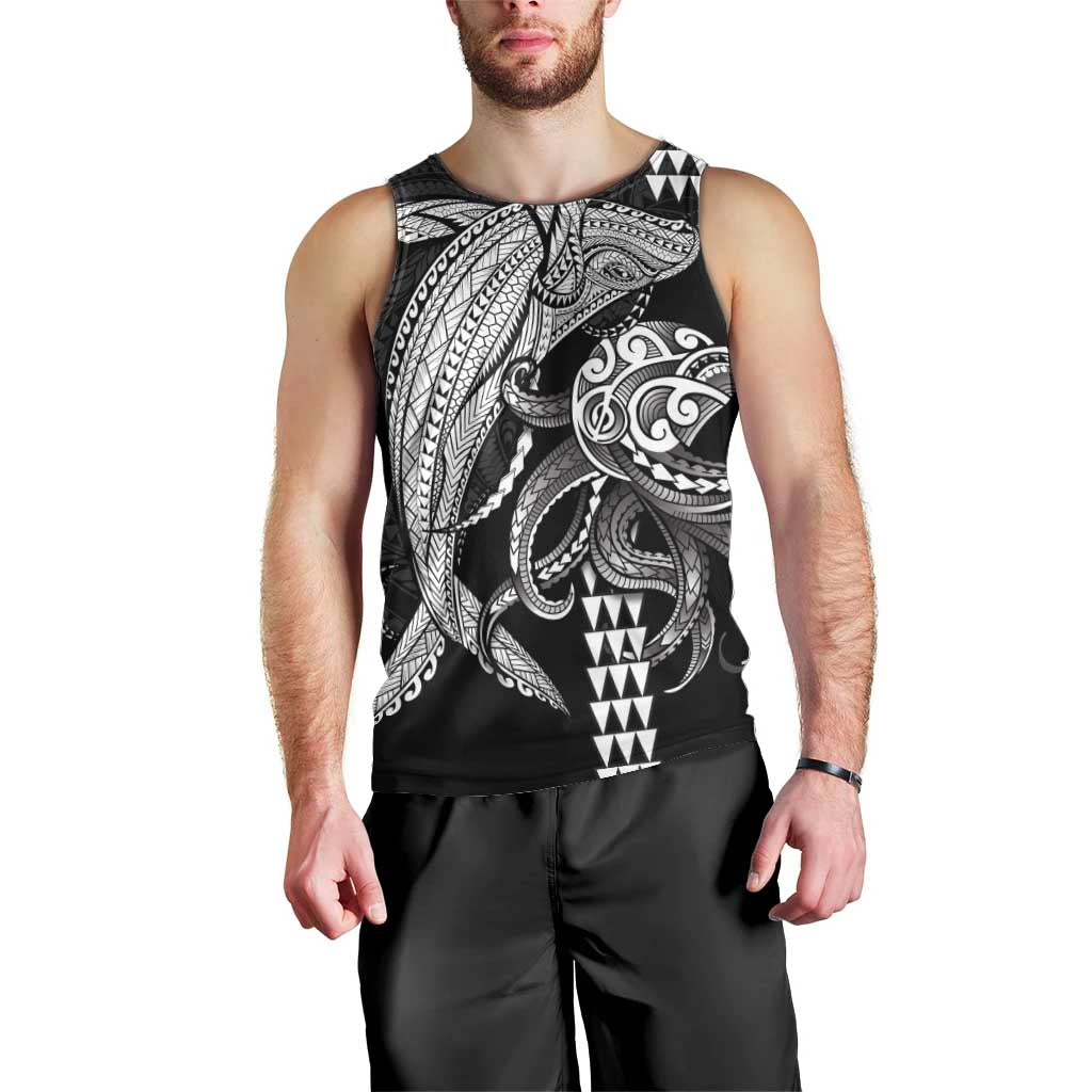 Kanaloa Aloha Hawaii Men Tank Top Humpback Whale Octopus Tattoo Kakau Pattern LT14 - Polynesian Pride