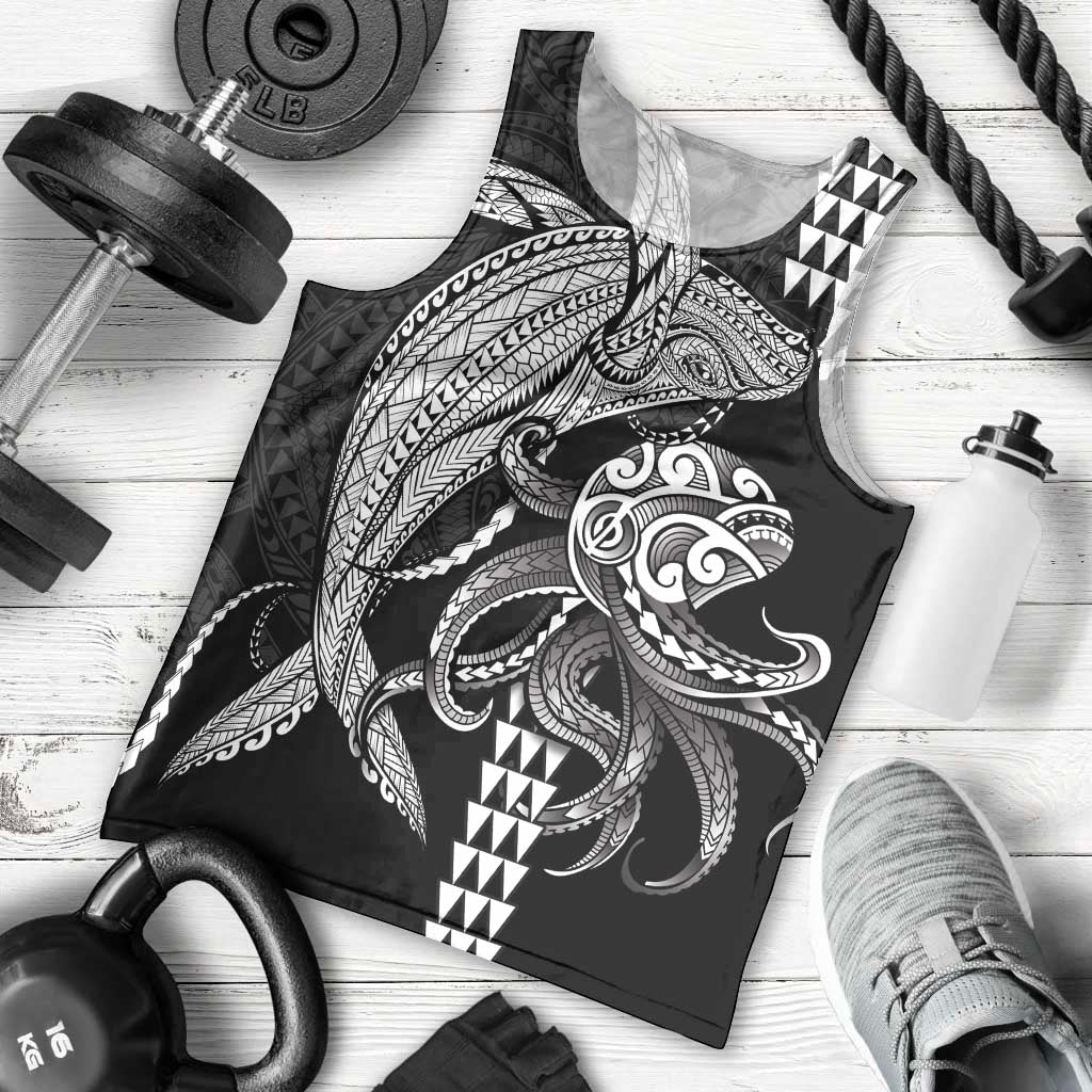 Kanaloa Aloha Hawaii Men Tank Top Humpback Whale Octopus Tattoo Kakau Pattern LT14 - Polynesian Pride