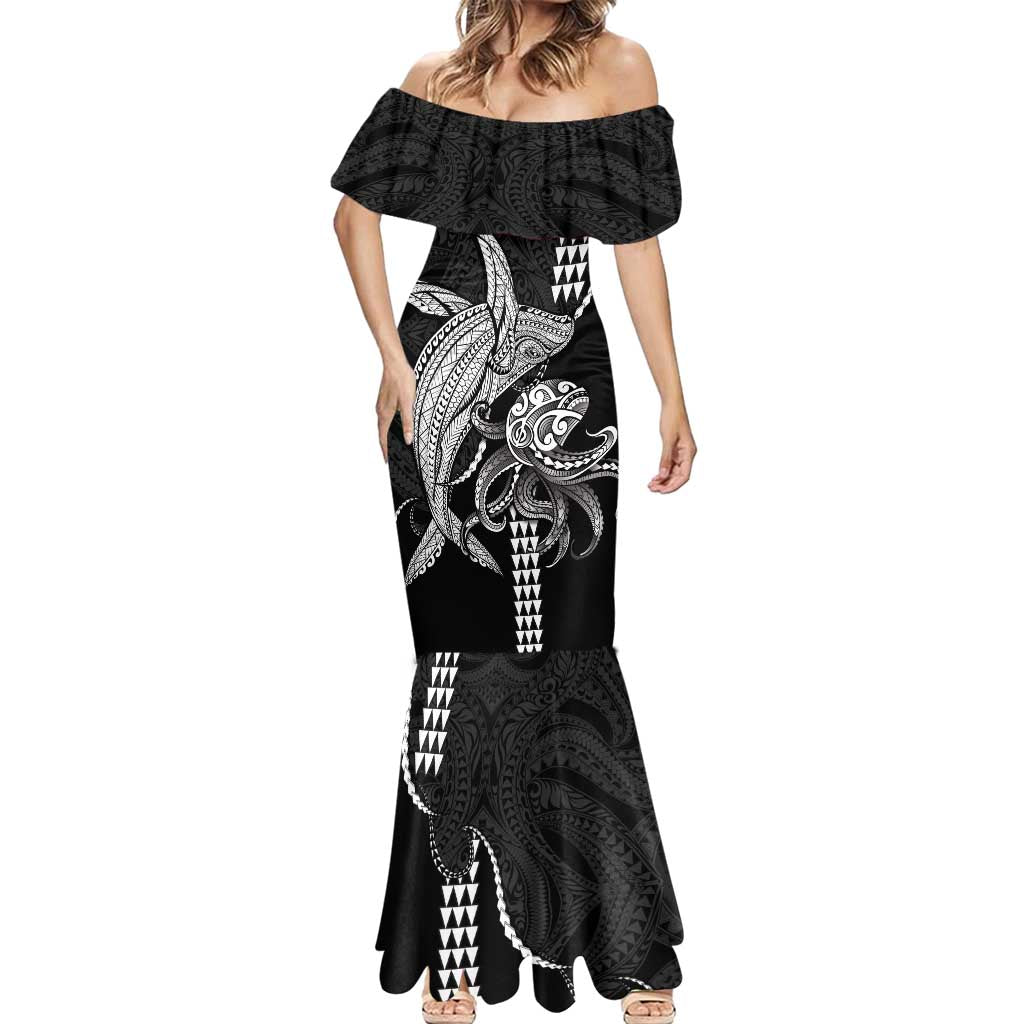 Kanaloa Aloha Hawaii Mermaid Dress Humpback Whale Octopus Tattoo Kakau Pattern LT14 - Polynesian Pride