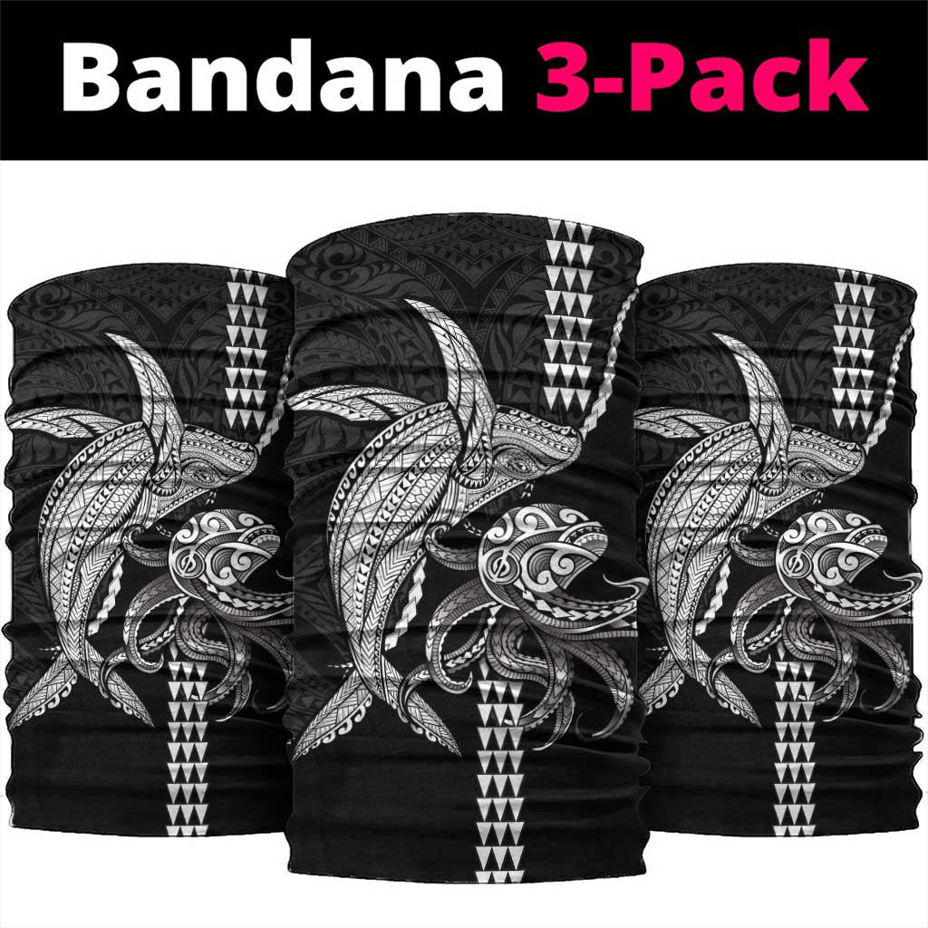 Kanaloa Aloha Hawaii Neck Gaiter Humpback Whale Octopus Tattoo Kakau Pattern LT14 package One Size: 25*50cm Black - Polynesian Pride