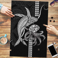 Kanaloa Aloha Hawaii Puzzle Humpback Whale Octopus Tattoo Kakau Pattern LT14 Black - Polynesian Pride